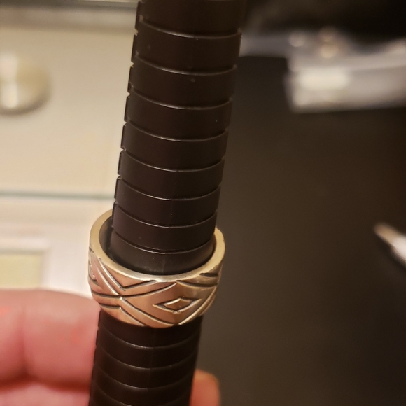 Vintage Sterling Silver Tribal Band Size 8 - 8.6g - Picture 5 of 7